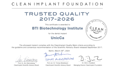 BTI Biotechnology Institute UnicCa, Certificate