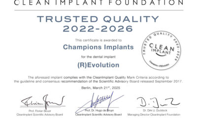 Champions Implants R(E)volution, Certificate