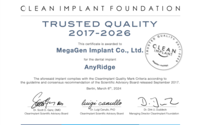 MegaGen Anyridge, Certificate