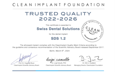 Swiss Dental Solutions SDS1.2, Certificate