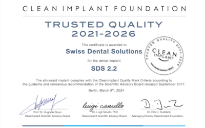 Swiss Dental Solutions SDS2.2, Certificate