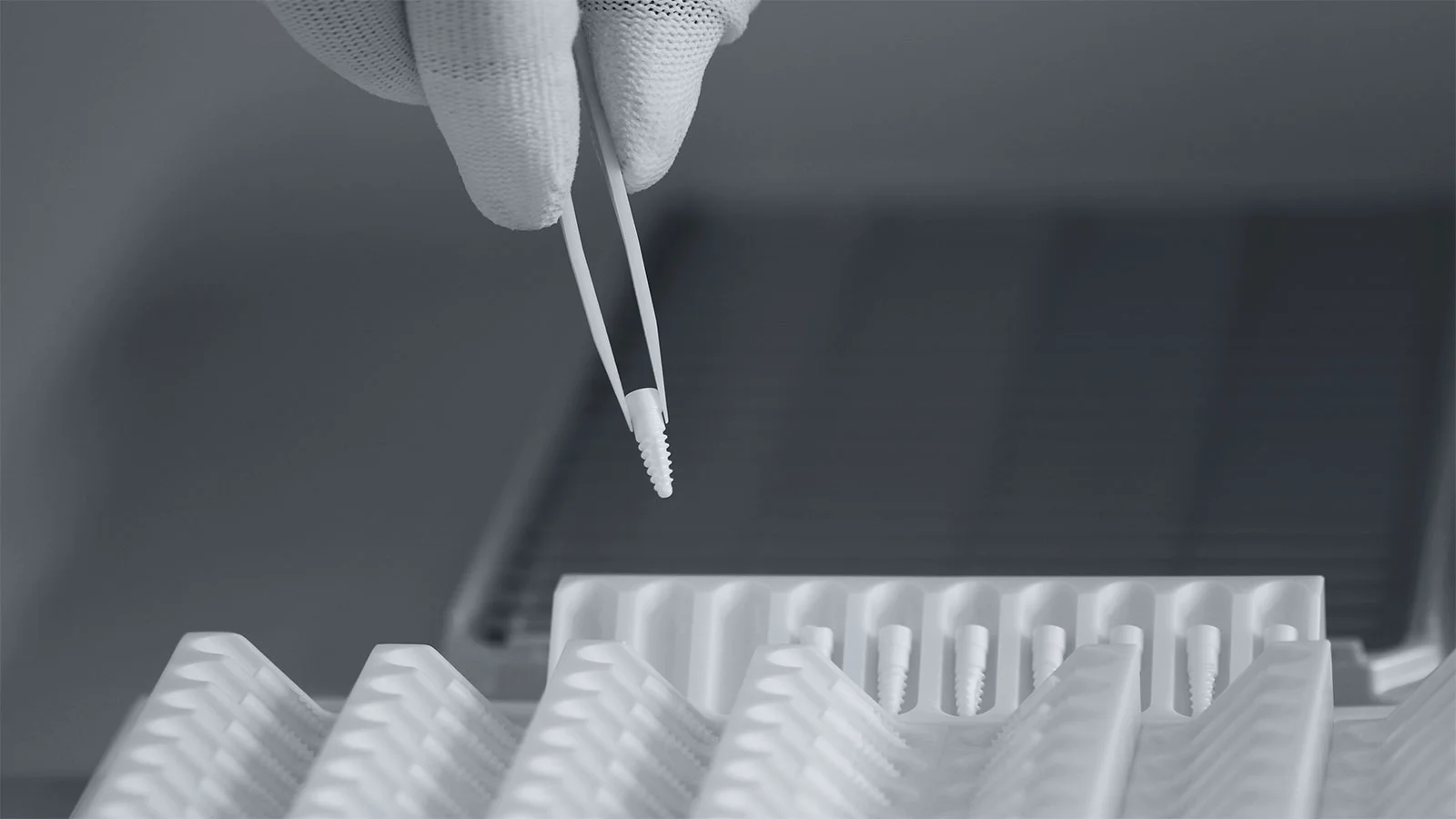 Ceramic dental implant in cleanroom packaging