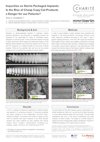 Impurities on Sterile Packaged Implants: