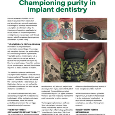 Dental Asia Artikel über die CleanImplant Initiative und ihren Gründer